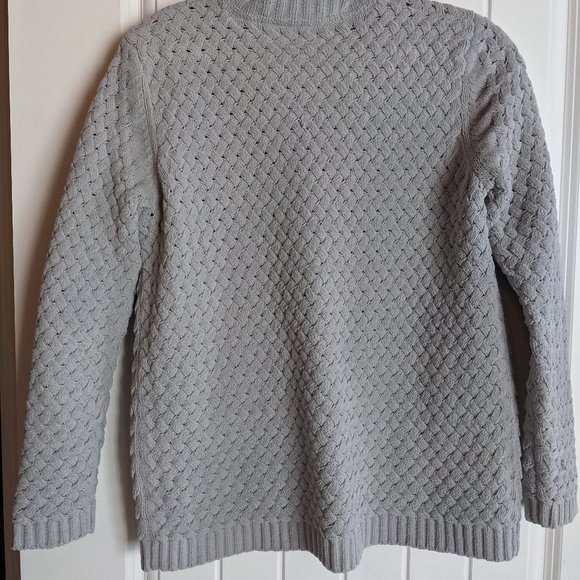 J Jill Grey Button Waffle Weave Cardigan - Picture 3 of 3